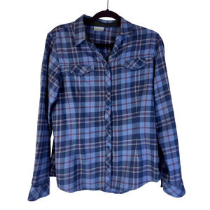 Columbia Plaid Cotton Flannel Purple and Pink Size Large